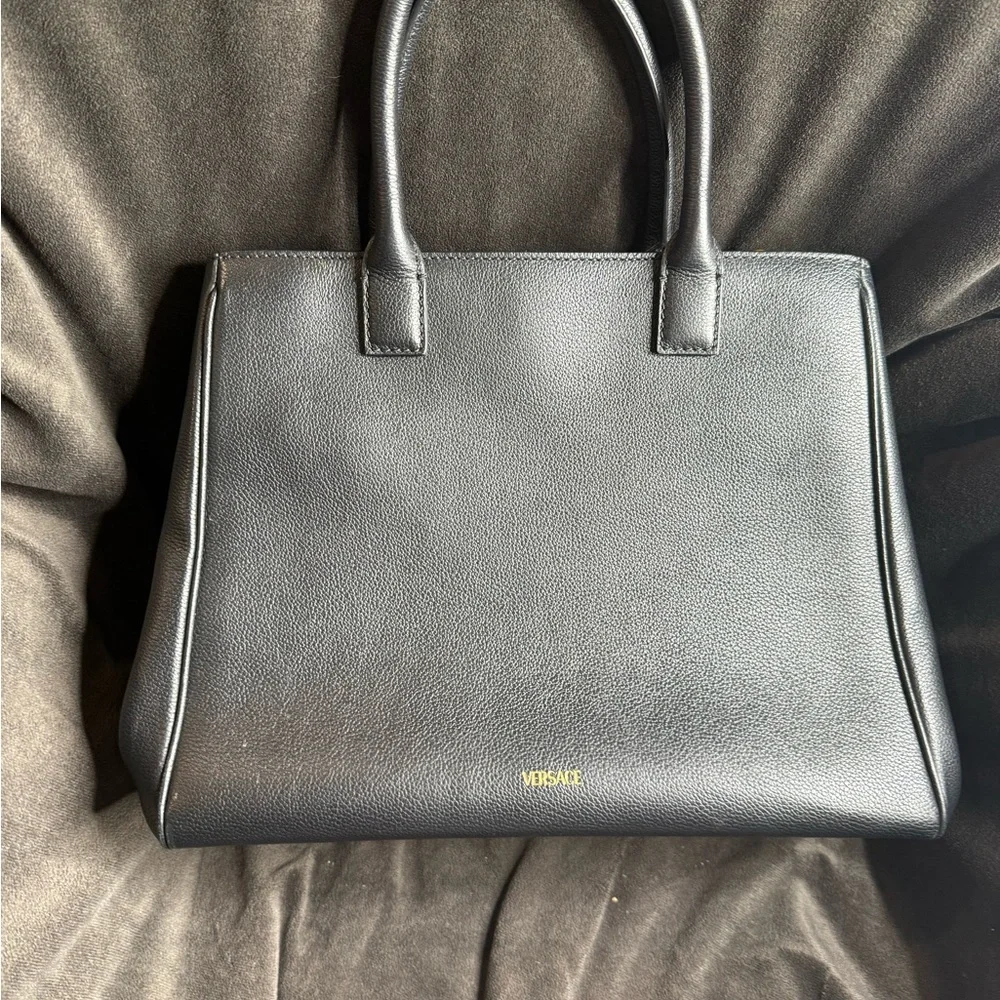 Versace Black and Gold Medusa Satchel - Picture 2 of 5